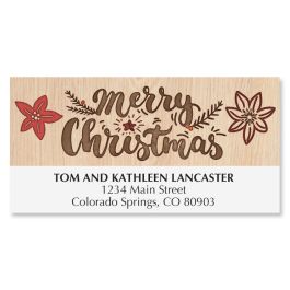 Wood-Carved Christmas Deluxe Address Labels