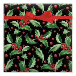 Happy Holly Days Jumbo Rolled Gift Wrap