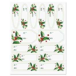 Happy Holly Days Gift Wrap To/From Labels