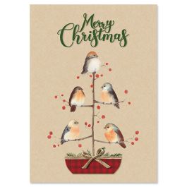 Kraft Christmas Tree Christmas Cards