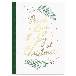 Peace & Love Deluxe Christmas Cards - Personalized