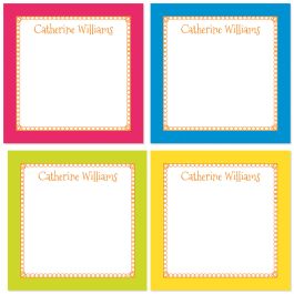 Bright Border Personalized Note Sheets in a Cube Refill