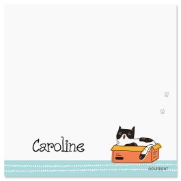 Cat Sketches Personalized Note Sheets in a Cube Refill
