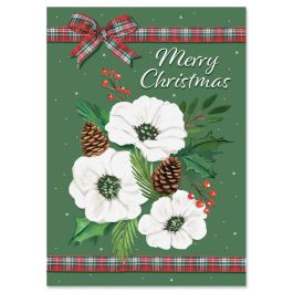 White Flowers Christmas Cards