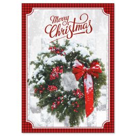 Berry Wreath Christmas Cards - Personalized