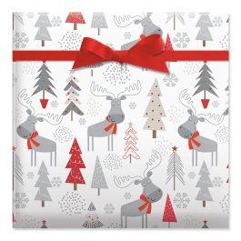 Merry Chrismoose Jumbo Rolled Gift Wrap