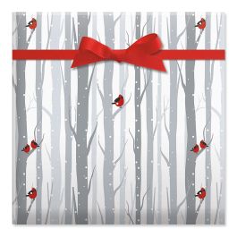 Forest Friends Silver Jumbo Rolled Gift Wrap