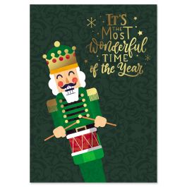 Nutcracker Deluxe Christmas Cards - Personalized