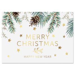 Christmas Pine Deluxe Christmas Cards - Personalized