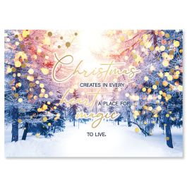 Sparkling Snow Deluxe Christmas Cards - Personalized