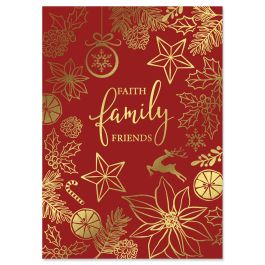 Faith Family Friends Deluxe Christmas Cards - Nonpersonalized