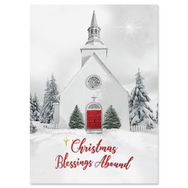 Country Church Christmas Cards - Personalized