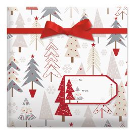 Silver Tree Symphony Jumbo Rolled Gift Wrap