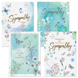 Faith Butterfly Wishes Sympathy Cards