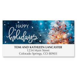 Snowy Night Deluxe Address Labels