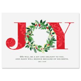 Joy Wreath Christmas Cards - Non-personalized