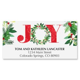 Joy Wreath Deluxe Address Labels