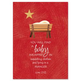 Manger & Star Christmas Cards - Non-personalized