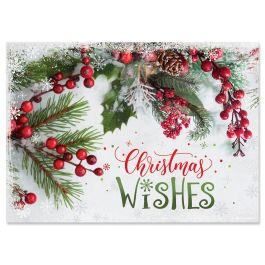 Berries & Pine Christmas Cards - Personalized