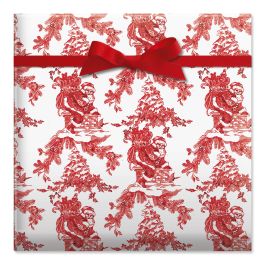 Toile Santa Jumbo Rolled Gift Wrap