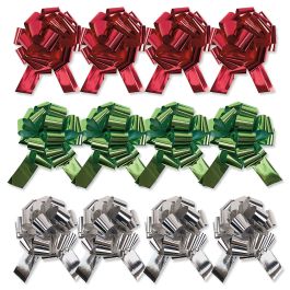 Metallic Christmas Pull Bows Value Pack - Set of 12