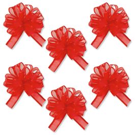 Red Organza Bows - Set of 6