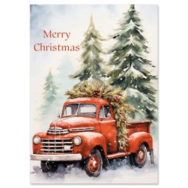 Christmas Red Truck Christmas Cards - Non-personalized