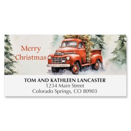 Christmas Red Truck Deluxe Address Labels