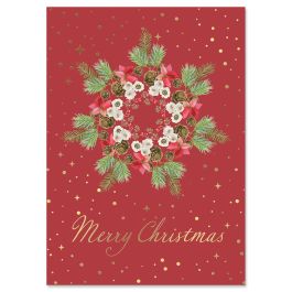 Sparkling Wreath Christmas Cards - Nonpersonalized