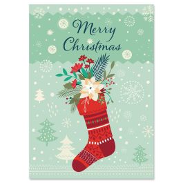 Elegant Stocking Christmas Cards - Personalized
