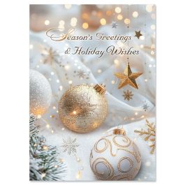 Golden Adornment Christmas Cards - Personalized