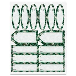 Winter White Floral Gift Wrap To/From Labels