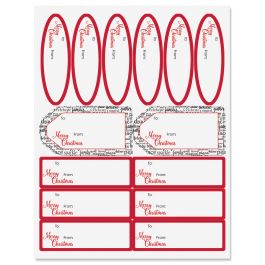A Christmas Saying Gift Wrap To/From Labels