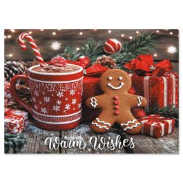 Warm Christmas Wishes Christmas Cards - Personalized