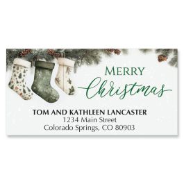 Pine Stockings Deluxe Address Labels