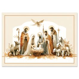 Watercolor Nativity Christmas Cards - Nonpersonalized