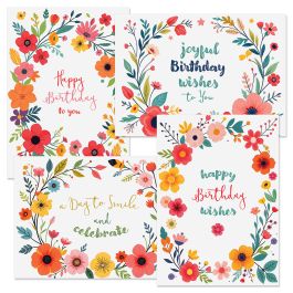 Floral Charm Birthday Cards