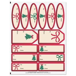Holiday Bows Gift Wrap To/From Labels