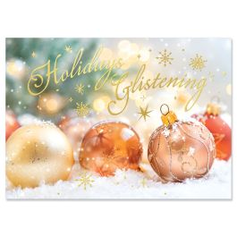 Shiny Ornaments Deluxe Christmas Cards - Nonpersonalized