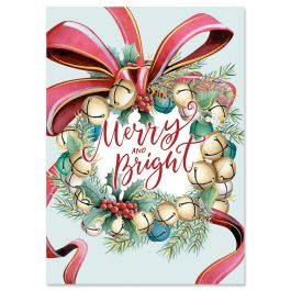 Festive Wreath Deluxe Christmas Cards - Nonpersonalized