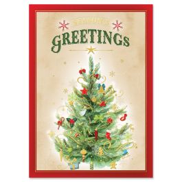 Glimmering Tree Deluxe Christmas Cards - Nonpersonalized