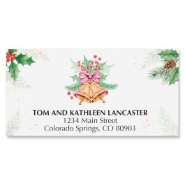 Watercolor Bells Christmas Deluxe Address Labels