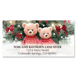 Teddy Bear Christmas Deluxe Address Labels