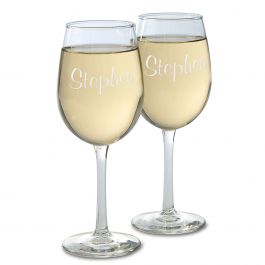 Stemmed Wine Glass with Name