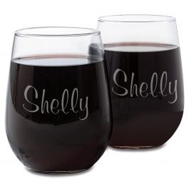 Stemless Wine Glass with Name