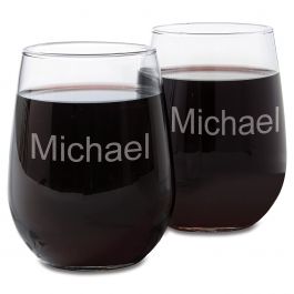 Personalized Stemless Wine Glass with Name