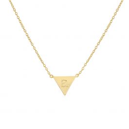 Personalized Molly Upside Down Triangle Gold Vermeil Necklace