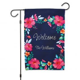 Floral Welcome Personalized Garden Flag