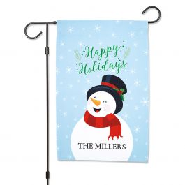 Snowman Personalized Garden Flag