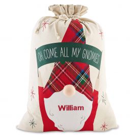 Come All Gnome Personalized Gift Sack